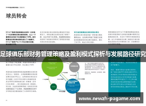 足球俱乐部财务管理策略及盈利模式探析与发展路径研究